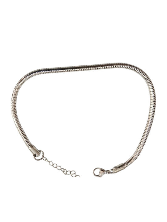 Kalliopi Silver Lanț de Gleznă din Oțel 20cm HBM-5012 Kalliopi Silver Lanț de Gleznă din Oțel 20cm HBM-5012