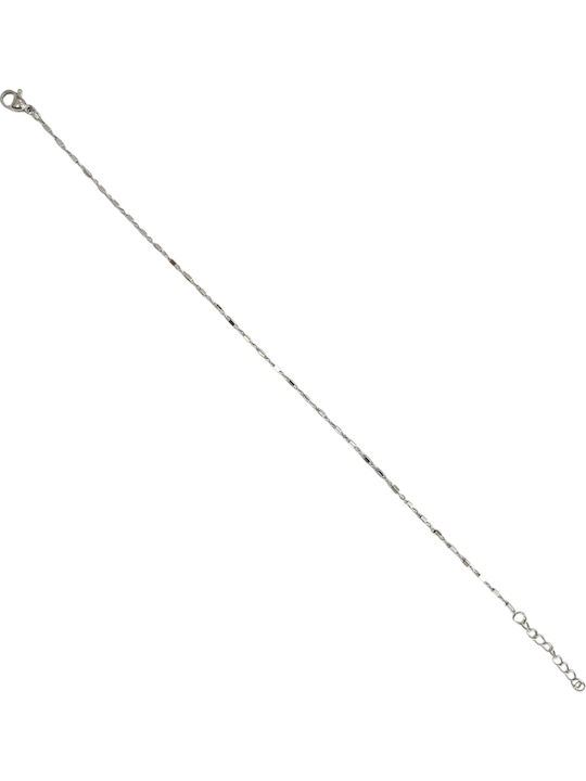 Kalliopi Silver Αλυσίδα Ποδιού από Ατσάλι 20cm