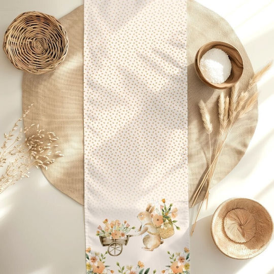 Decorative Table Runner 40x150 Cm 100% Cotton Londy Spring Flowers