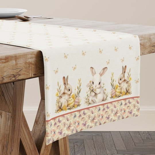 Decorative Table Runner 40x150 Cm 100% Cotton Ginny Butterflies