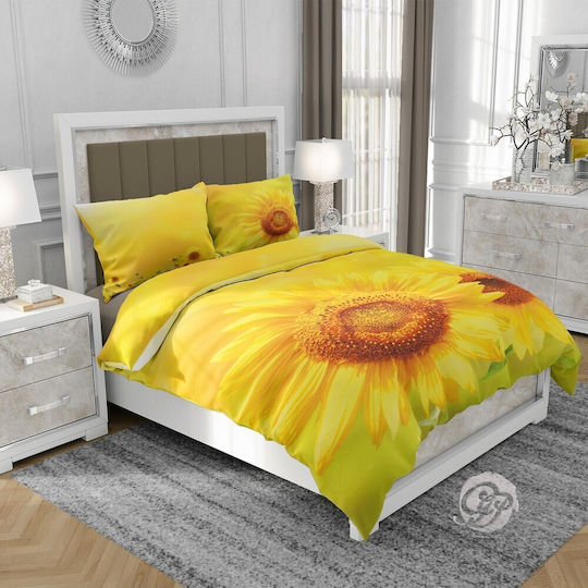 Galeria Pościeli Single Set 140x200cm Sunflower Flowers Duvet Covers