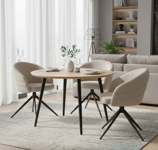 Scaun Sala De Mese Cu Material Textil Bej