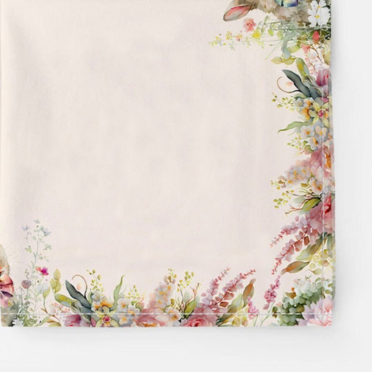 Tischservietten 45x45 cm Set 4 Stück 100% Baumwolle Rosa Vinca Blumen