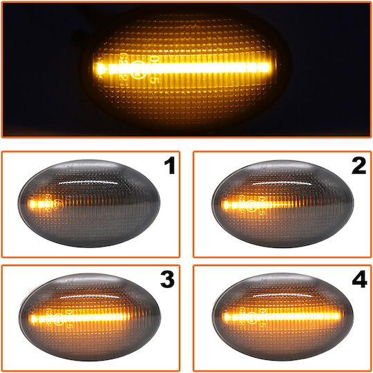 Opel Astra F Corsa B C Tigra A Led Side Indicator Smoked Dynamic 2 Pcs Set