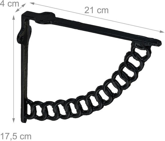 Relaxdays Raft De Colț Din Metalic În Culoare Neagră 175x210mm 2 Bucăți 10051153_46