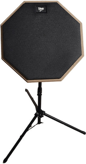V-tone Pds1 Bk Schwarzes Übungspad Set mit Ständer, Drumsticks und Abdeckung 12"
