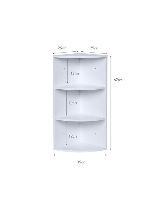 Corner Wall Shelf White 62x35x25cm