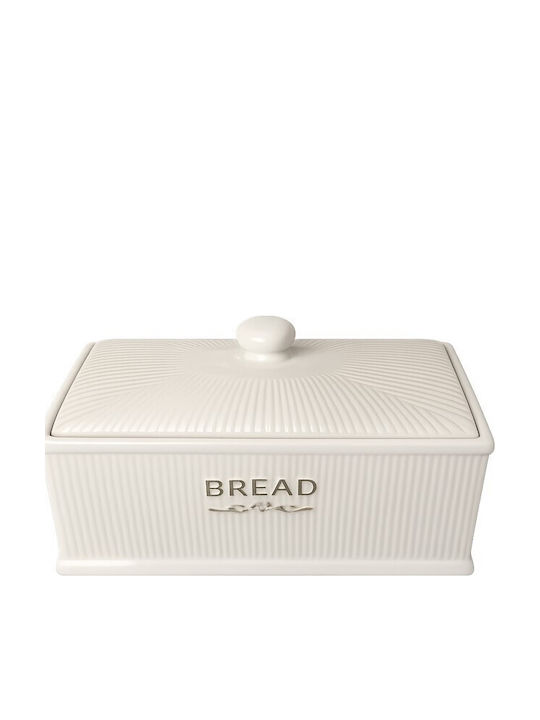 Galifas Bread Box with Lid Ceramic White 33x20x19cm