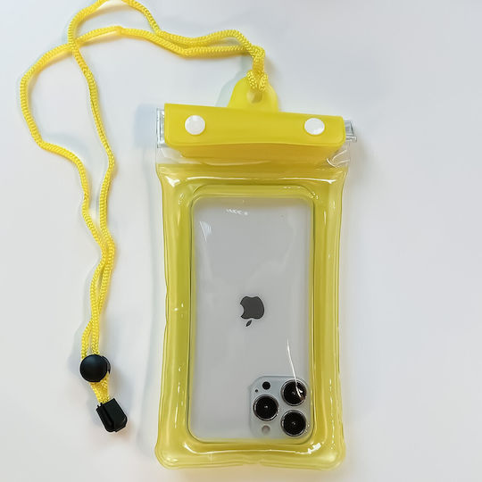 Zip Waterproof Flippy Underwater Case Snowproof Universal Waterproof Lanyard Phone Documents Yellow