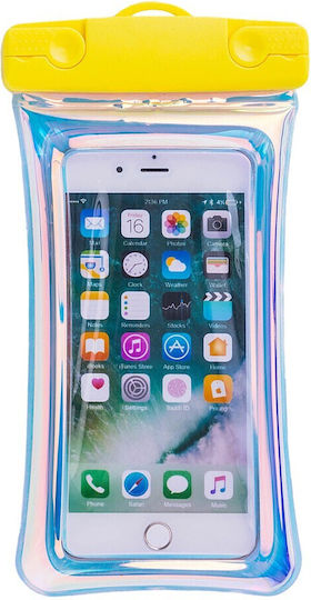 Holographic Waterproof Flippy Case Snowproof Universal Waterproof Lanyard Phone Documents Yellow