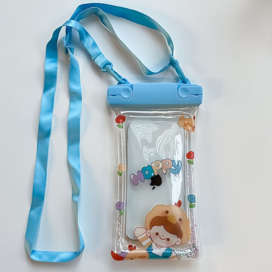 Fruity Waterproof Flippy Underwater Case Snowproof Universal Waterproof Lanyard Phone Documents Happy Boy Blue