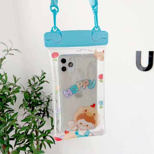 Fruity Waterproof Flippy Underwater Case Snowproof Universal Waterproof Lanyard Phone Documents Happy Boy Blue
