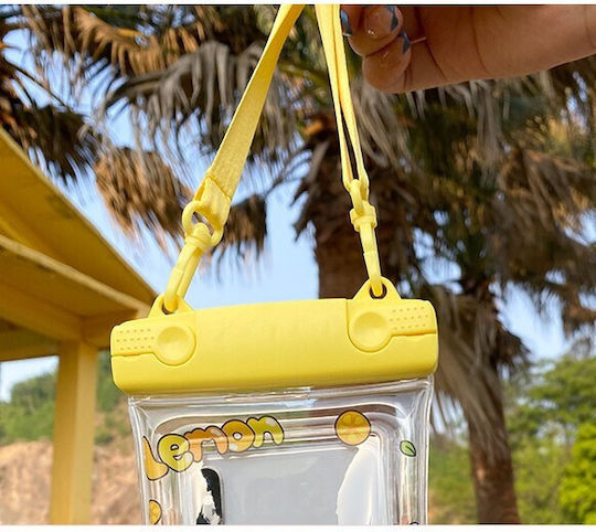 Fruity Wasserdichtes Flippy Unterwasser Gehäuse Schneefeste Universelle Wasserdichte Lanyard Handy Dokumente Zitronen Jungen Gelbe