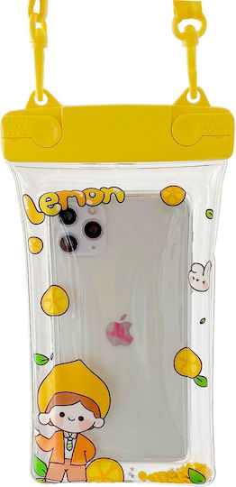 Fruity Wasserdichtes Flippy Unterwasser Gehäuse Schneefeste Universelle Wasserdichte Lanyard Handy Dokumente Zitronen Jungen Gelbe
