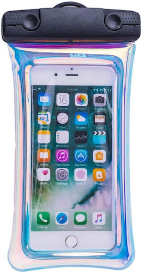 Holographische Wasserdichte Flippy Hülle Schneebeständige Universelle Wasserdichte Handyhülle mit Lanyard Schwarz