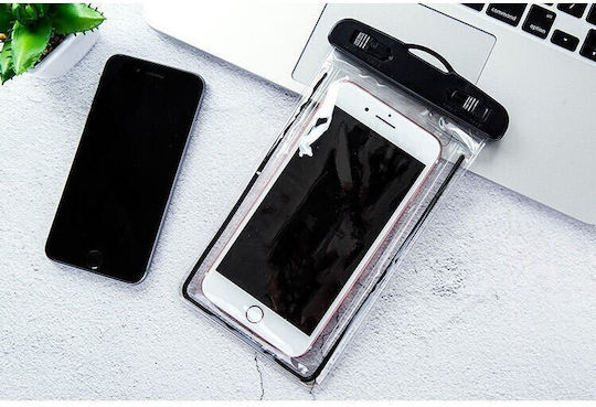 Zip Waterproof Flippy Underwater Case Snowproof Universal Waterproof Lanyard Phone Documents Black
