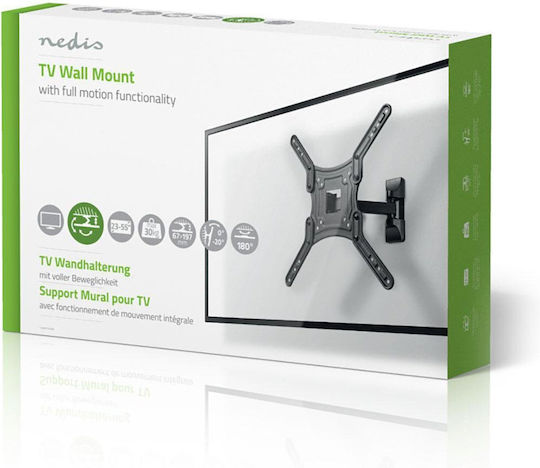 Nedis TVWM1430BK Βάση Τηλεόρασης Τοίχου με Βραχίονα έως 55" και 30kg Μαύρο