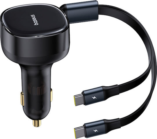 Baseus Baseus Autoladegerät 33W 3.5A mit 2xType-C Anschlüssen inklusive Kabel Type-C Schwarz Farbe
