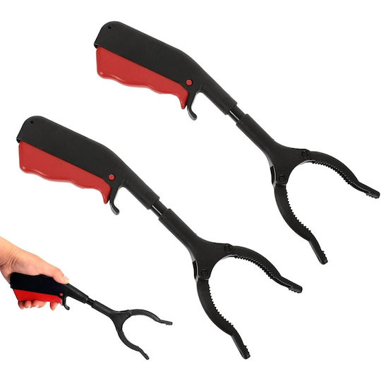 Clești De Colectare Deșeuri Flippy Metal Plastic 30 Cm Fără Mâini Murdare Negri Roșii