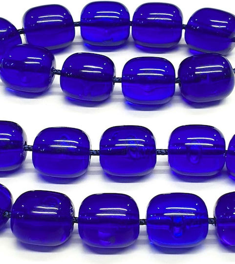 Roloi Komboloi Worry Beads with 19 Resin Beads Length 28cm Blue