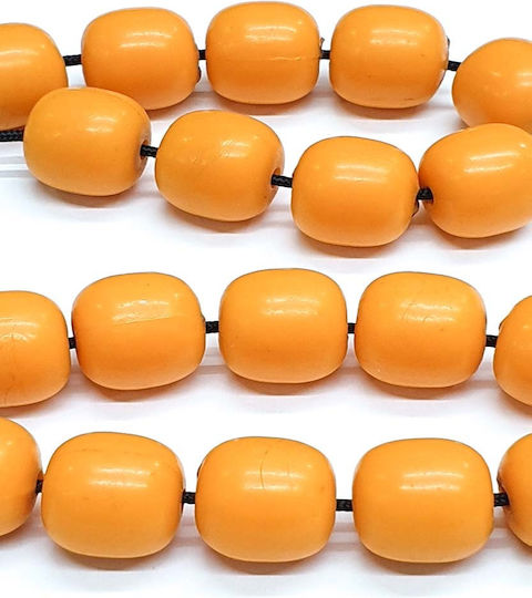 Roloi Komboloi Worry Beads with 19 Resin Beads Length 28cm Orange