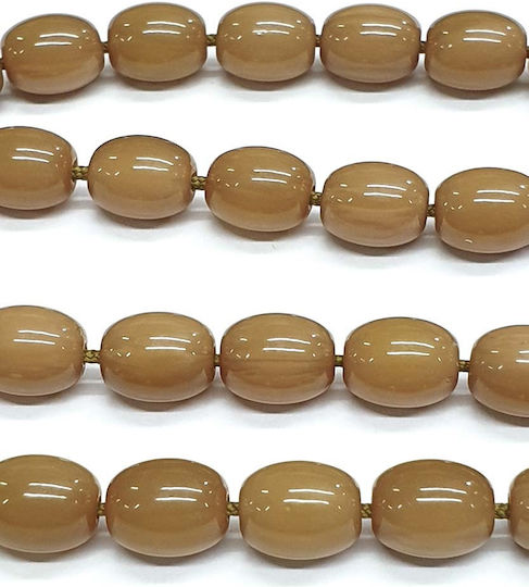 Roloi Komboloi Worry Beads with 33 Beads Made of Mastic Length 30cm Beige