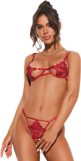 Γυναικείο Σετ Εσωρούχων Obsessive Luise Sublim 2-pcs Set Κόκκινο Ob9381
