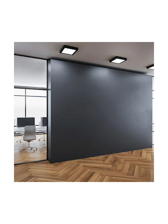 Τετραγωνο Φωτιστικο Οροφης Led Smd 24w 2270 Lm Ip20 Δυνατοτητα Επιλογης Τριων Χρωματων 3cct Μαυρο Selena Μαυρο 016-084-0024-b