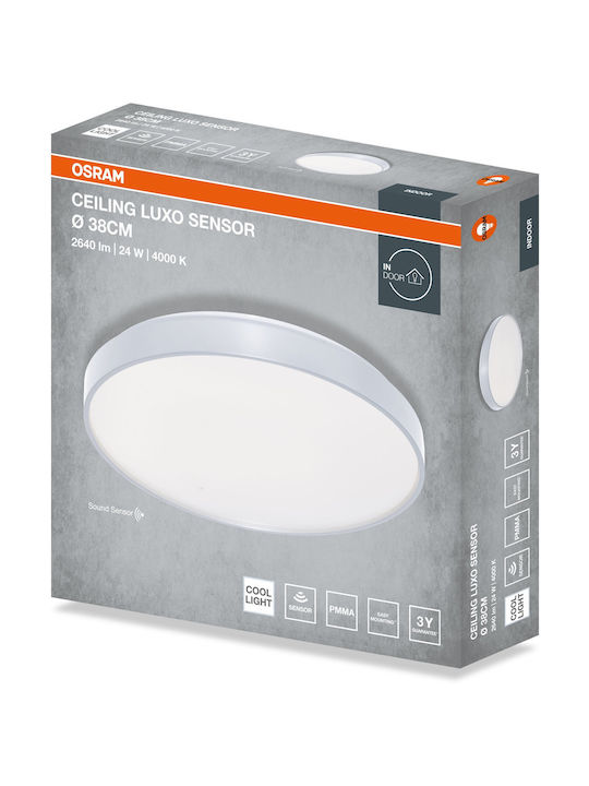 Vtac Ceiling Lamp Led Ceiling Luxo Sen 24w 2640lm 4000k 840 Ip20 Silver 3 Years Warranty 4099854652356
