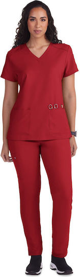 KOI USA Female Medical Blouse Red