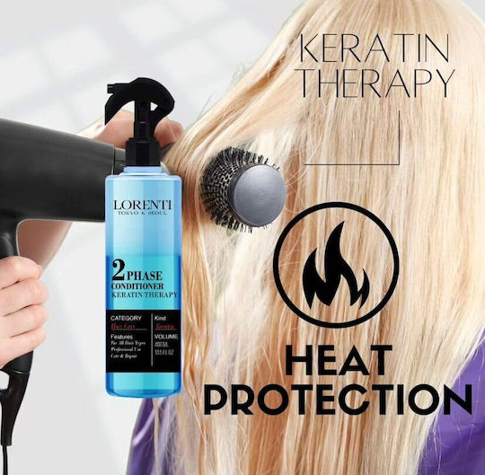 Lorenti Two Phase Keratin Therapy Balsam Leave In Reconstrucție/Nutriție pentru Creț Păr 400ml