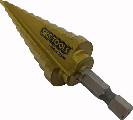 Τρυπάνι Κωνικό 4 25 Mm Επικάλυψη Τιτανίου Sks Tools 40020046