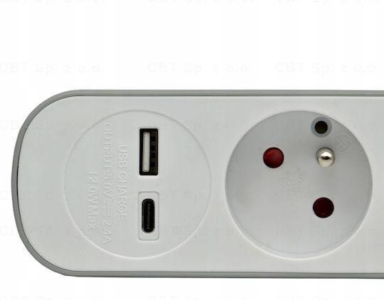 Festverlängerungskabel 3x Schalter Usb A Usb C Steckdosen 5m Schuko Ps-370sws+usba+usbc/5 E W-30008
