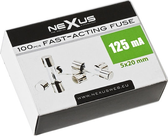 Set 10 Siguranțe Rapide 125 Ma 5×20 Mm Sticlă Echipament Electronic Auto