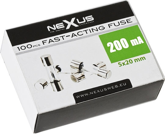 Set 10 Siguranțe Rapide 200 mA 5×20 Mm Sticlă Echipament Electronic Auto