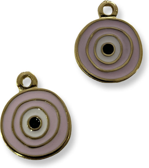Metall Rund Muster Emaille Rosa 20mm Großhandel 12 Stück