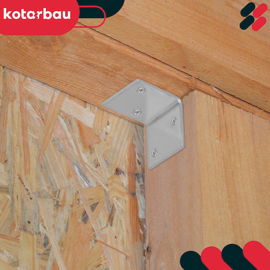 Kotarbau Carpenter's Angle Steel Construction Connector Stainless Galvanized 35 X 35 X 35 Mm Set 100 Pcs