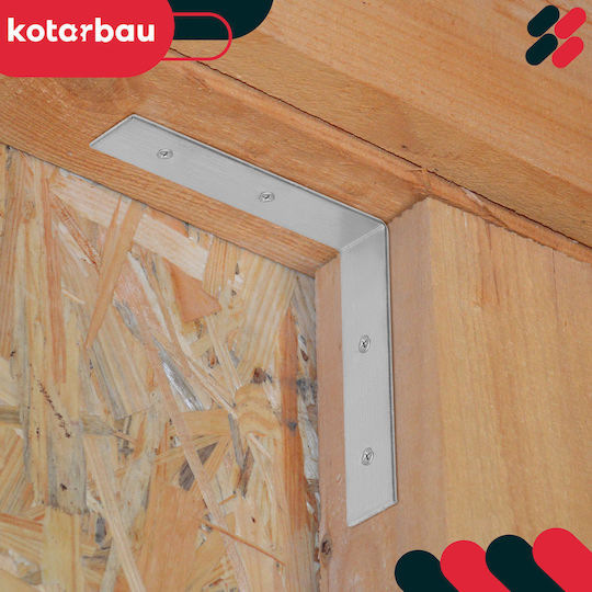 Kotarbau Carpenter's Angle Steel Construction Connector Stainless Galvanized 100 X 100 X 20 Mm Set 50 Pcs
