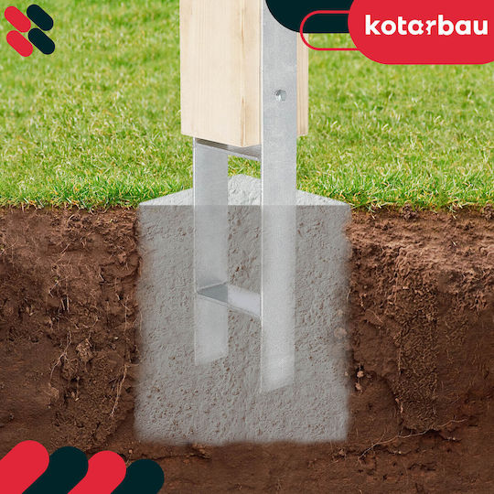Suport H-post Bracket Îmbinare Ancoră Din Oțel Galvanizat 80 Mm