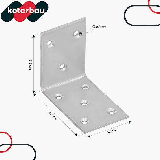 Kotarbau Carpenter's Winkel Stahl Bauanschluss Edelstahl Galvanisiert 55 X 45 X 35 Mm Set 12 Stück