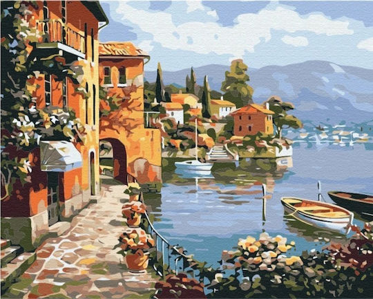 Brushme Paint By Numbers 40x50 Cm Cozy Seaside Town