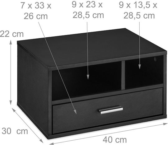 Relaxdays Printer Stand Office Black 22x30x40 Cm