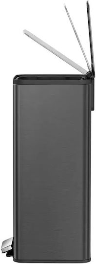 Eko Marina Waste Bin from Inox Steel with Pedal Black 50lt