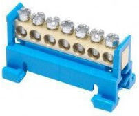 N7 Neutral 7-channel Terminal Strip Rail 16mm 400v Ac 63a Blue 81700003