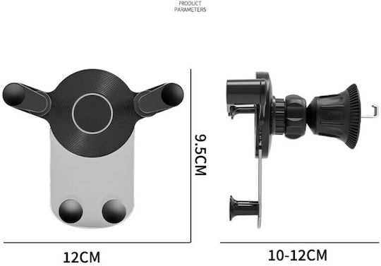 Suport Auto Flippy Pentru Telefon Prindere Pe Ventilație Cleme ABS Rotativ 12x9,5x12 Cm Negru-transparent