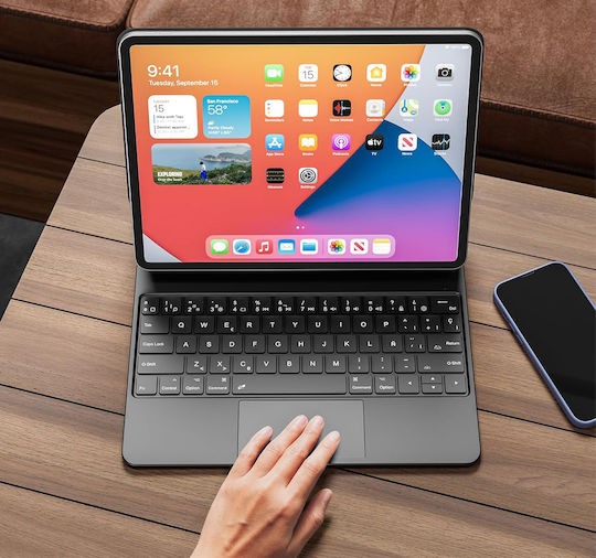 Θήκη Πληκτρολογίου Earto Ipad Pro 12.9 M2 2024 7rgb Μαγνητική Qwerty