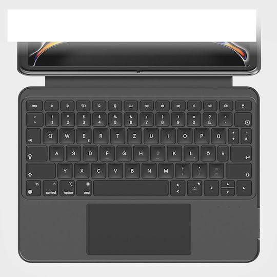Πληκτρολόγιο Ipad Pro 11 M4 2024 Περιστρεφόμενη Μαγνητική Θήκη Qwerty Μαύρο