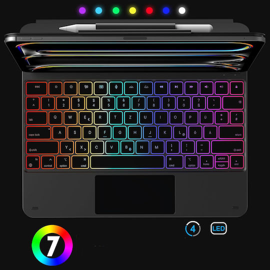 Πληκτρολόγιο Bluetooth Θήκη Ipad Pro 13" M4 2024 Omoton Kc011 Qwertz De