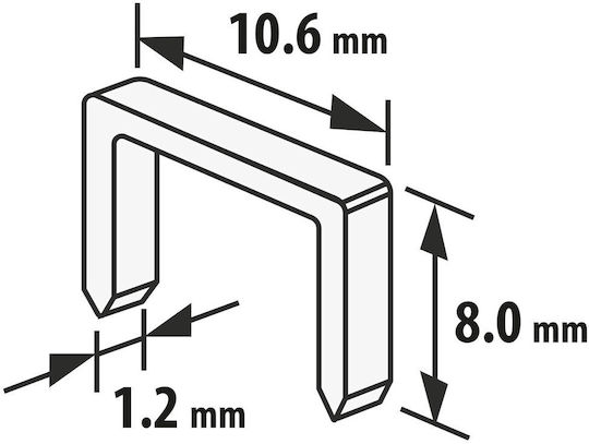 Capsatoare Cu Capse Metalice Tip U 1.2 X 10.6 X 8 Mm Set 1000 Bucăți