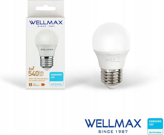 Wellmax LED Bulb 6W for E27 Socket Natural White 540lm